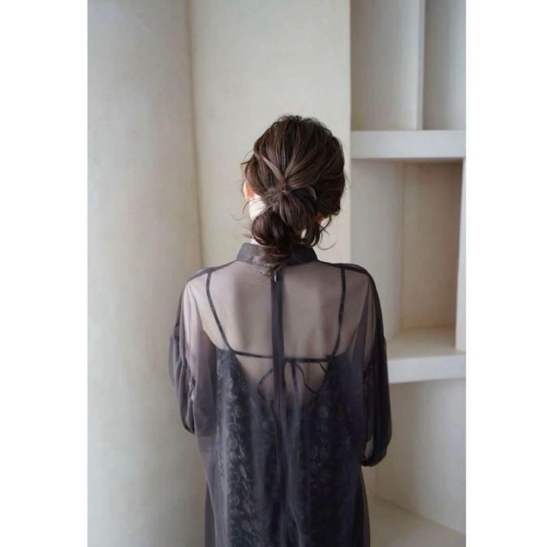 ackaブラウン ワンピースオケージョン結婚式 二次会 シアーキャミ