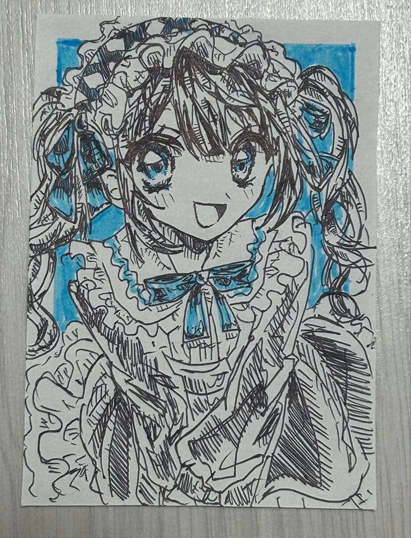 手描きイラスト アナログイラスト オリジナルイラスト 女の子 ラフ 絵