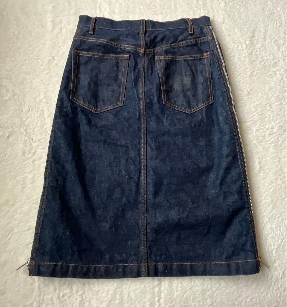 A.P.C. sacai デニムプリーツスカート 36 コラボ サイドジップ - メルカリ