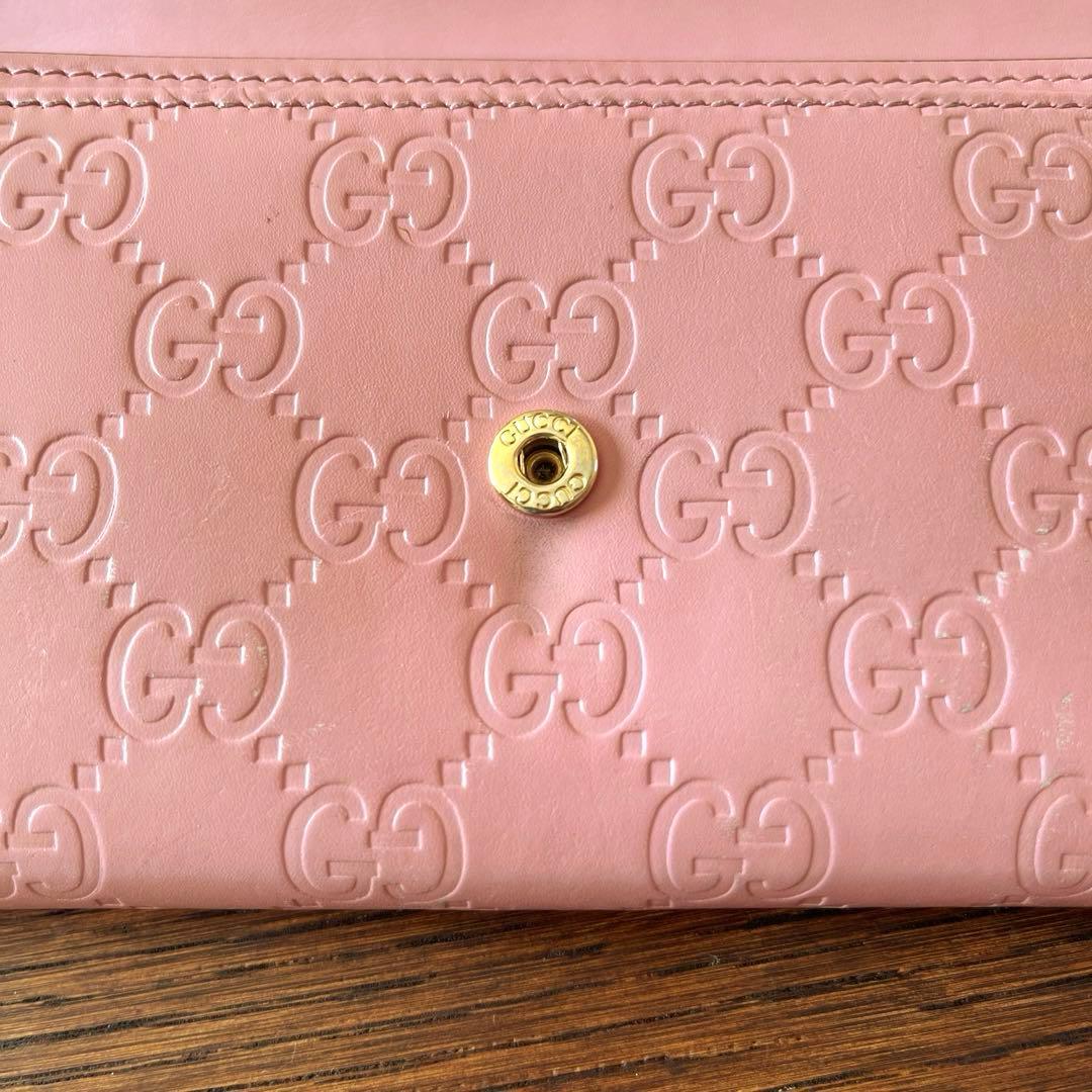 GUCCI 長財布 インターロッキング GGライン ピンク レディース - メルカリ
