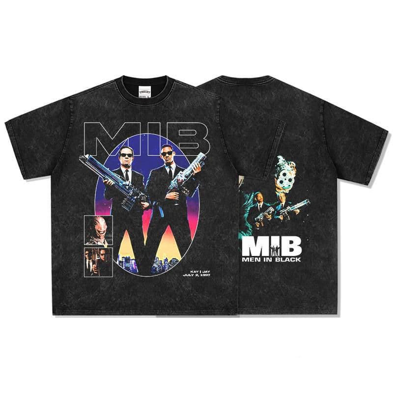 MIB メン・イン・ブラック ヴィンテージ加工 Tシャツ 映画 両面