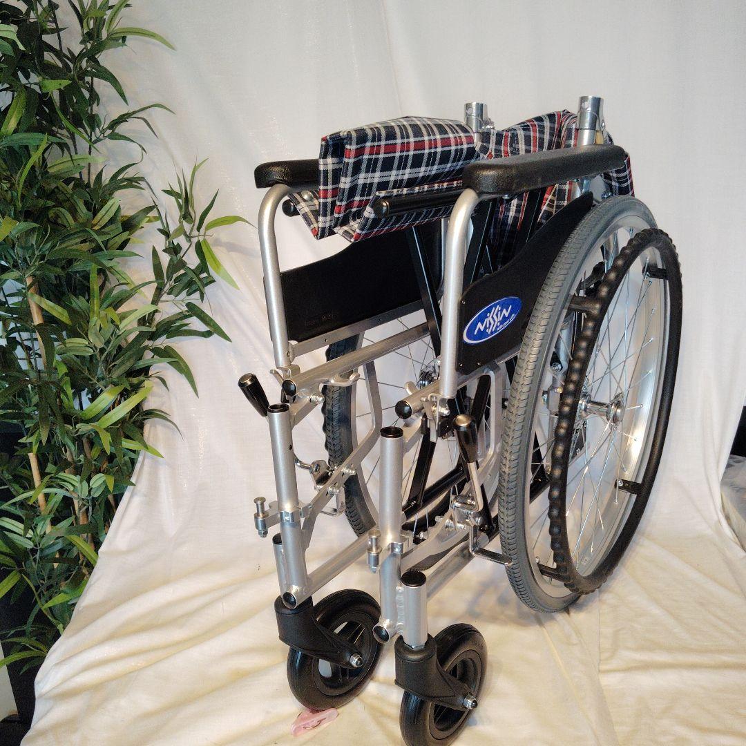 NISSIN 折りたたみ式車椅子 チェック柄