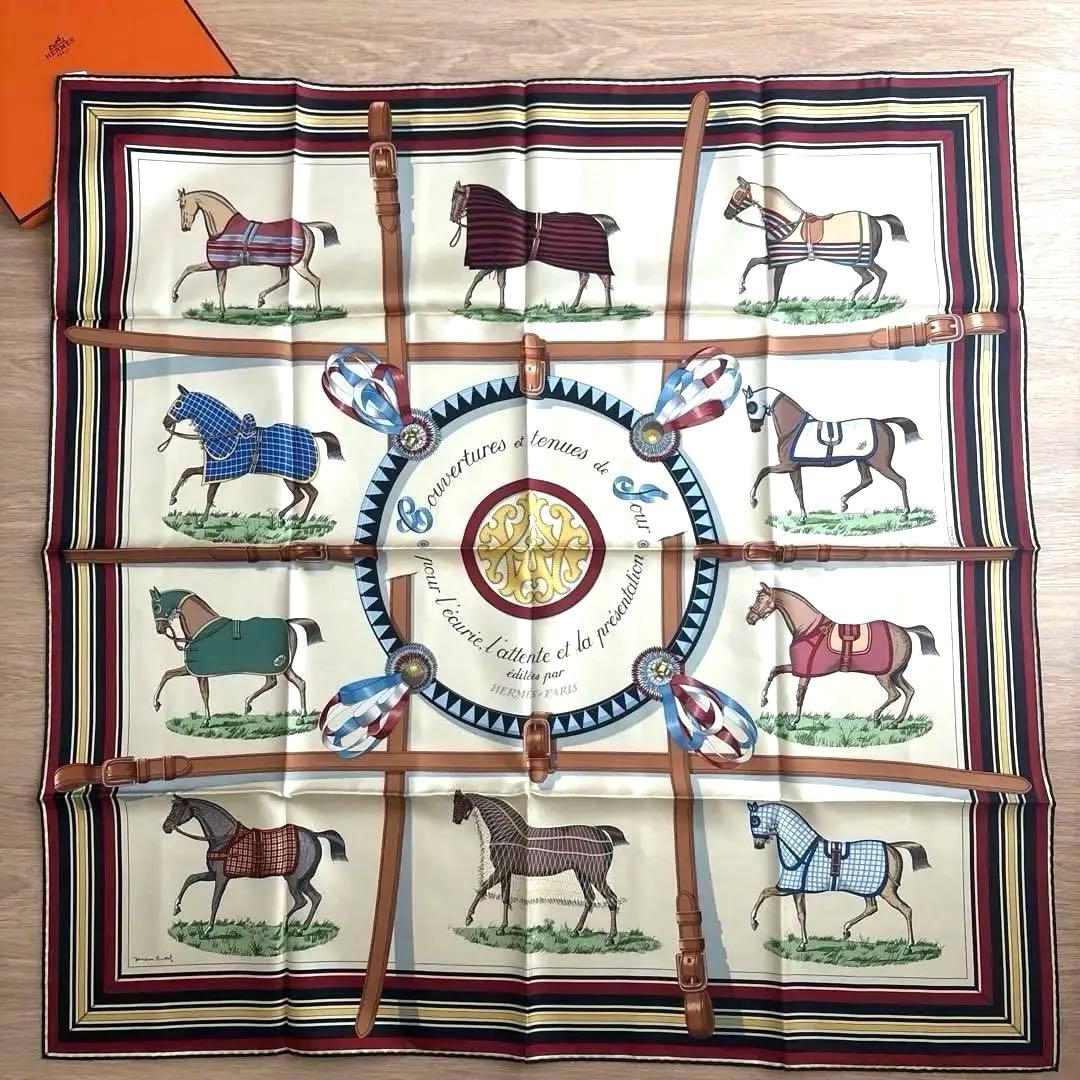18時まで【新品】エルメス　スカーフ　カレ 90 《馬着》　 定価88,000円