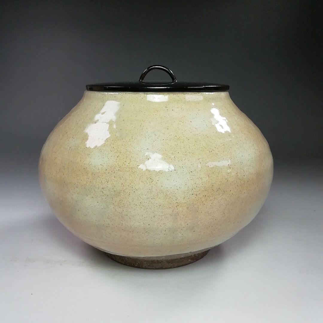 S804 水指 『染付 竹繪 水指』『平安 静山造』 共箱 茶道具