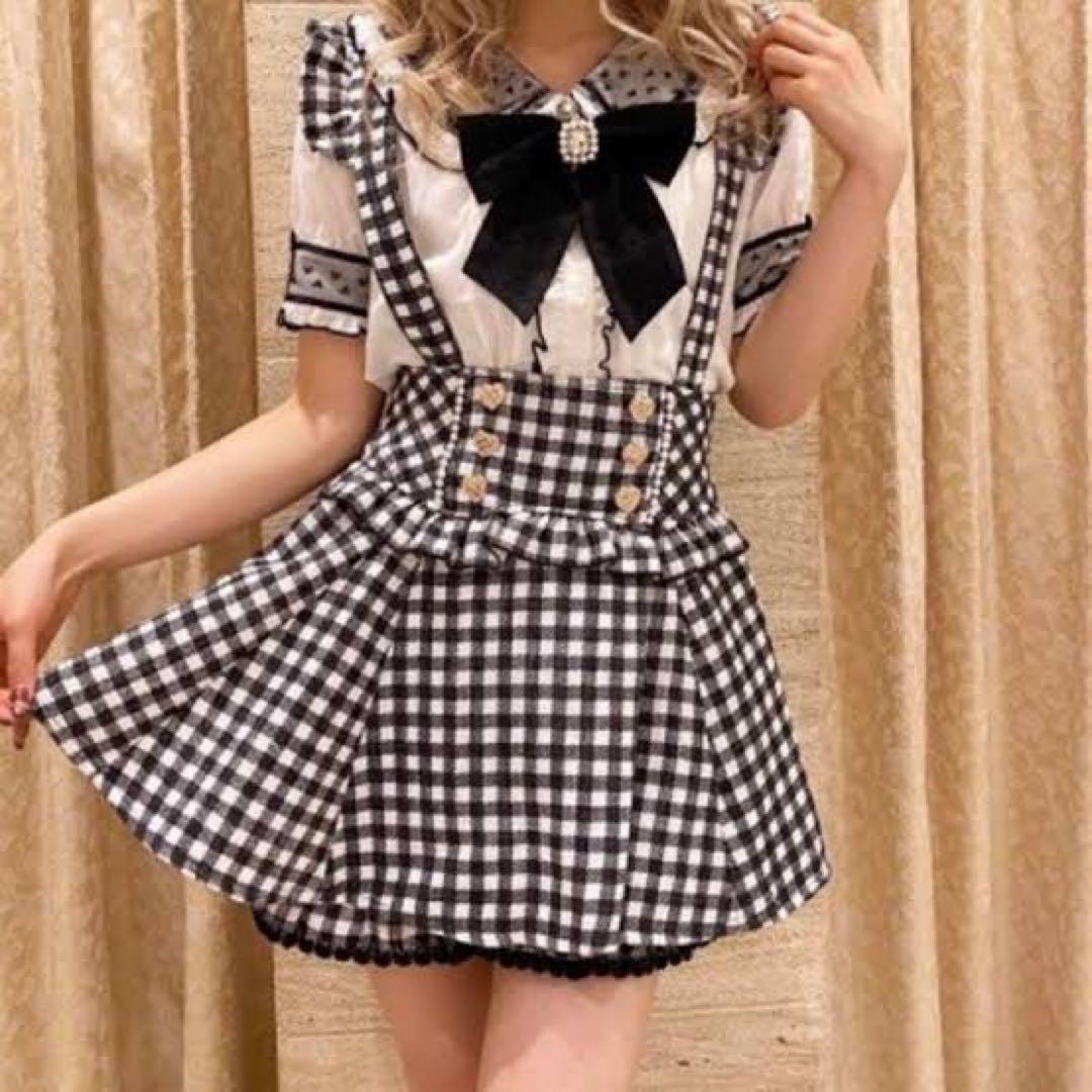 リズリサ ギンガムチェックスカパン ブラック - メルカリ