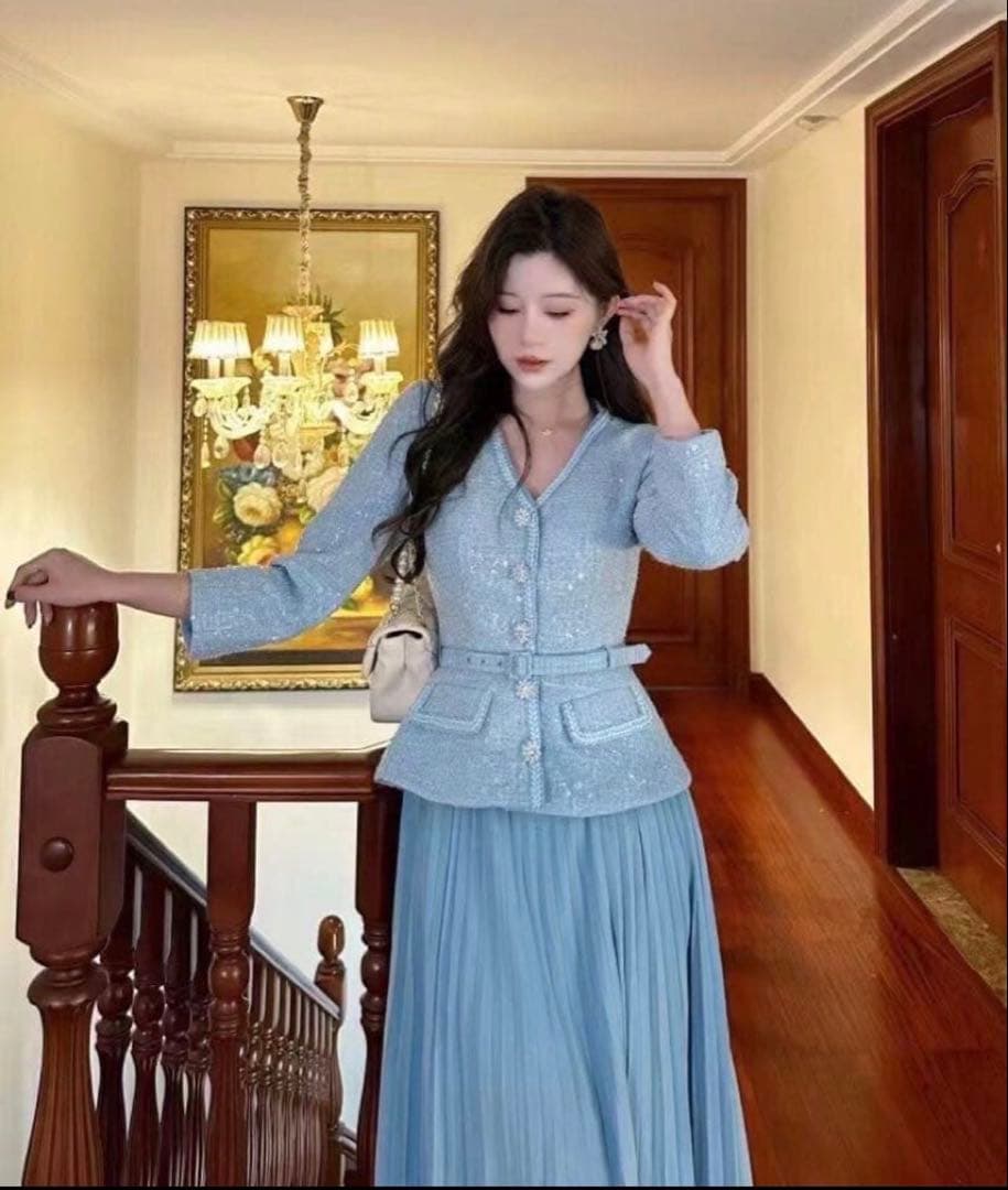 Self Portrait スパンコール ツイード ワンピースUK6 US2