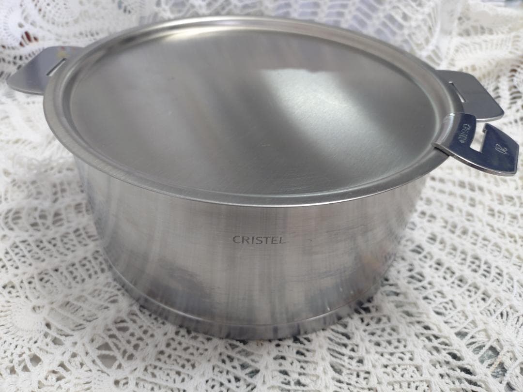 クリステル 20cm ステンレス両手鍋 フラット蓋セット CRISTEL - メルカリ