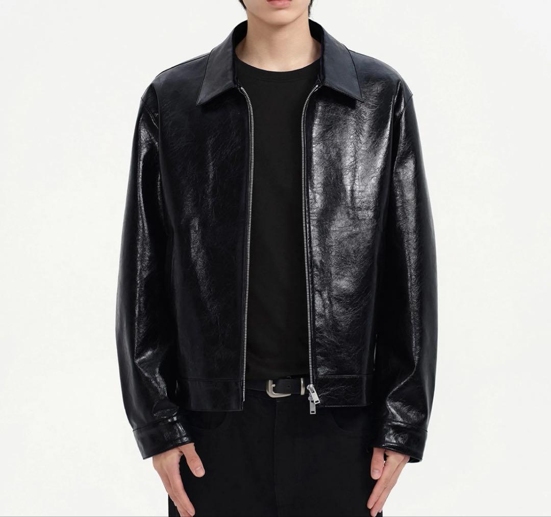 musinsa standard レザージャケット L ムシンサ 合皮 韓国古着 - メルカリ