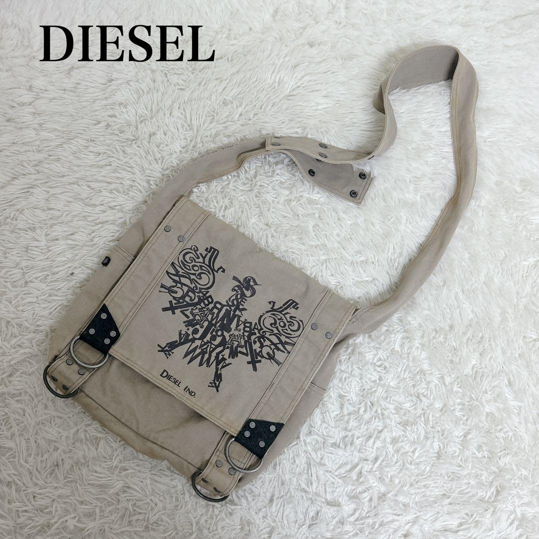 【希少】y2k フェアリーグランジ　DIESELディーゼル　メッセンジャーバッグ 希少 ディーゼル DIESEL ワンショルダーバッグ ロゴ y2k 00s 90s