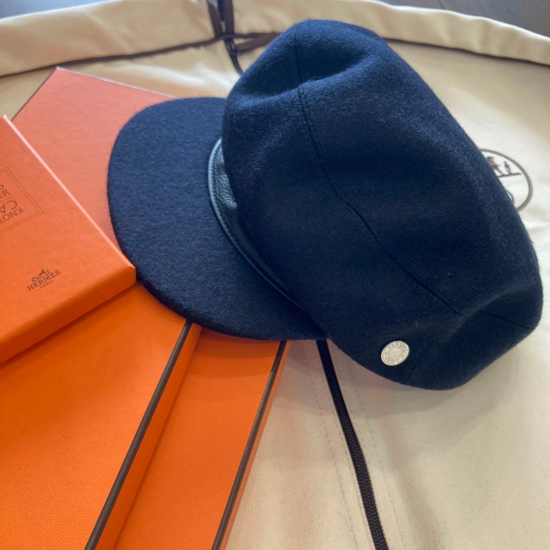美品　エルメス　キャスケット 《 ダニ 》ウール　ブラック　エルメスセリエ