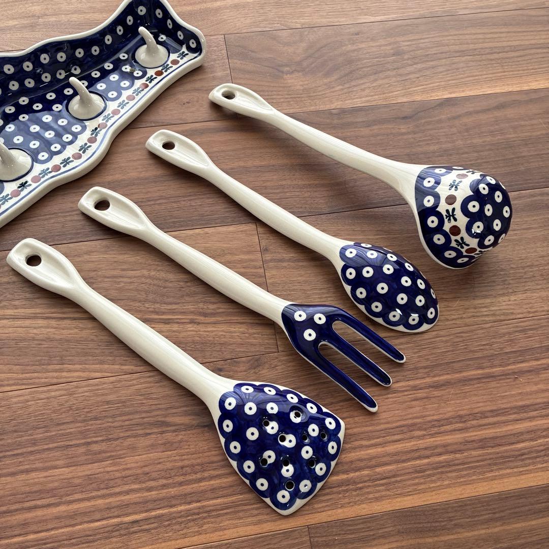 新品】ポーリッシュポタリー キッチンツール＆ホルダー セット レア商品