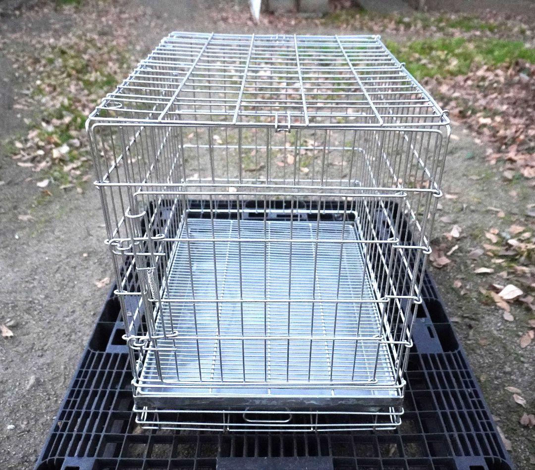 ハチコウ ステンレス折りたたみケージ Mサイズ ハチコウ ステンレスケージ M 短面扉付【47×61×57cmH】 : サンセイ