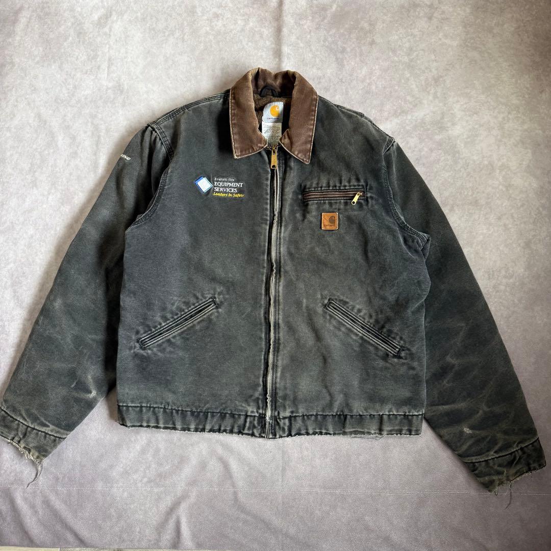 90s カーハート デトロイトジャケット USA製 J97 BLK 鬼フェード