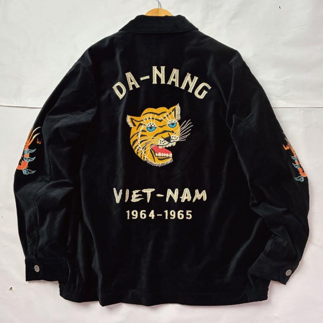 ヒューストン ベトジャン ベトナムジャケット ベロア別珍 刺繍 虎 トラ XL ヒューストン ベトジャン ベトナムジャケット 別珍 ベロア 虎刺繍 XL