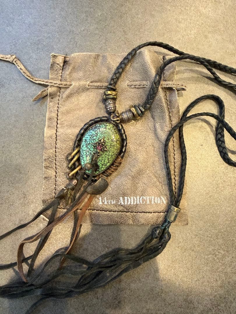 14th ADDICTION ターコイズ レザーネックレス - メルカリ