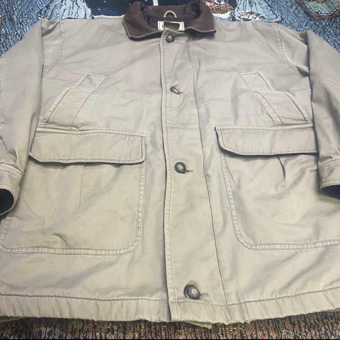L.L.Bean エルエルビーンハンティングジャケ ット襟レザー中綿ジャケット