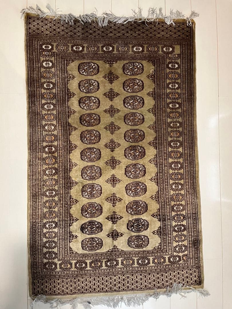 70s~パキスタン 手織り絨毯 ヴィンテージラグ パキスタン産 1980年代 パキスタンラグ】手織り絨毯-アンティークラグ