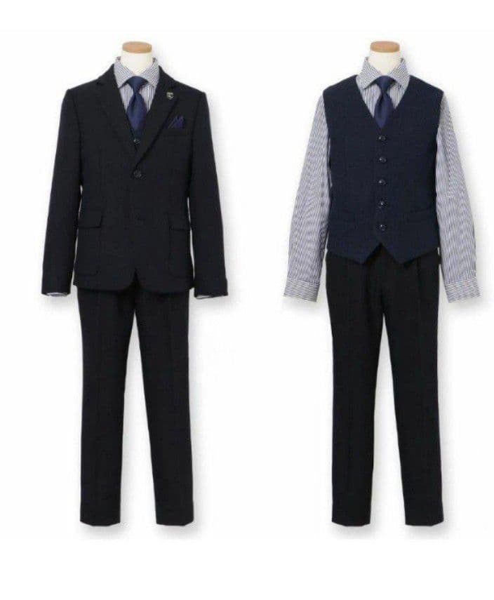 [yurie様]注意事項ご確認ください！ ネイビー フォーマルスーツ 150cm シンプルで上品な定番ネイビースーツ 15号・ネイビー｜東京ソワール