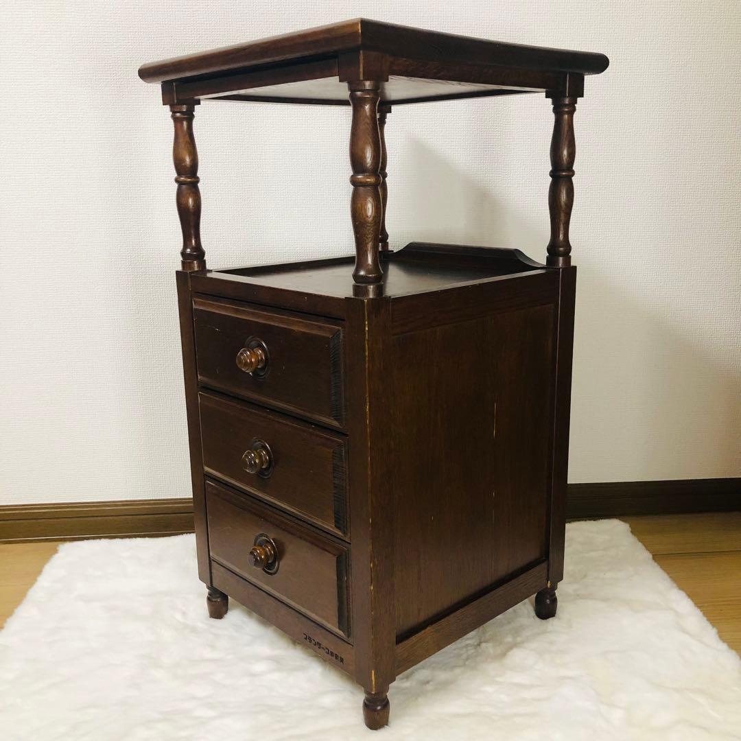 北海道高級民芸家具 古箪電話台　昭和レトロ sb64805.jpg