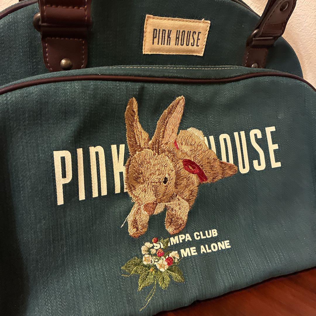 ☆1日限定値下‼️美品希少☆PINK HOUSE ウサギ刺繍 ボストンバッグ