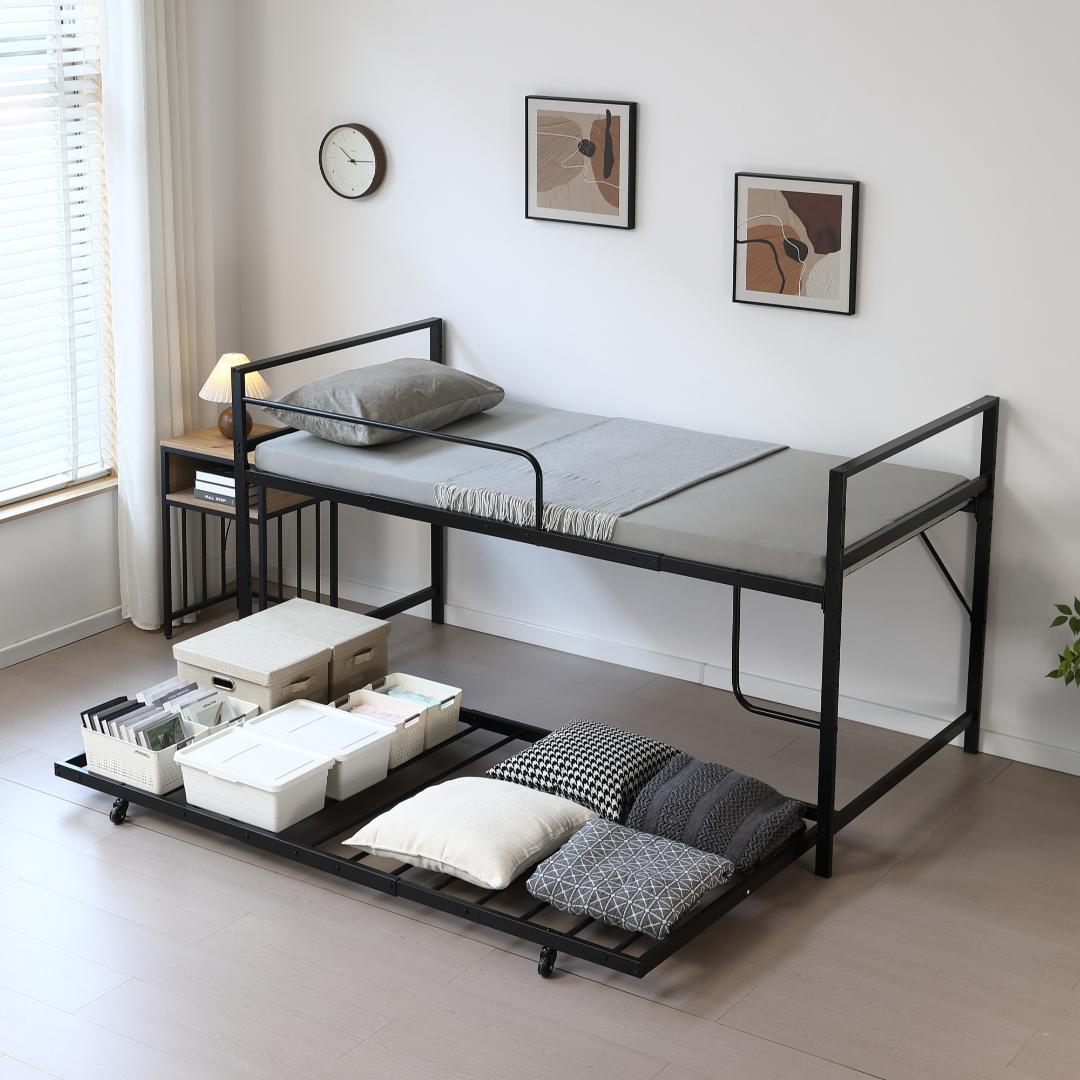 高さ110cm】ロフトベッド 高いベッド 親子ベッド 耐震 ベッド BLACK