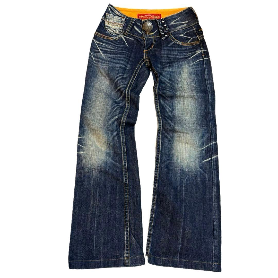 y2k 00s REDPEPPER ブーツカット ローライズ フレアデニム 刺繍 - メルカリ