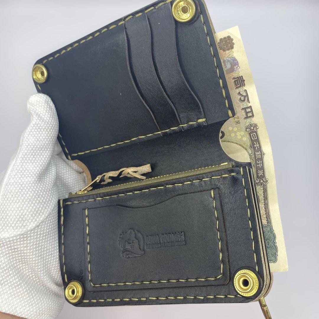 人気！折らずにお札が入る無骨なミドルトラッカーウォレット お札を折らない 小さなトラッカーウォレット Foldres rev.02