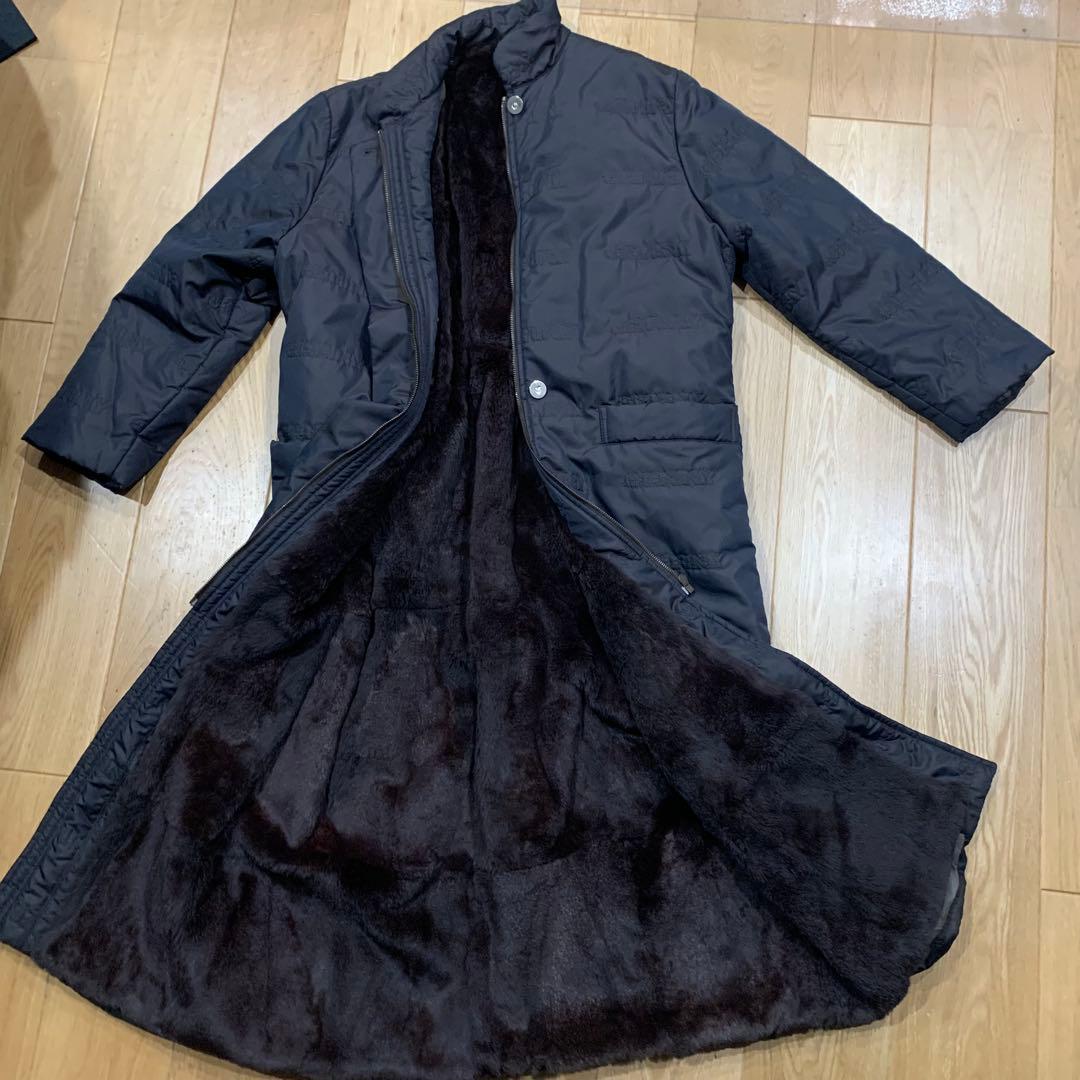 GENNY ジェニー リアルファーライナーロングコート イタリア40ヴェルサーチ 高級両面フルレングスブルーフォックスコート、ファーベルト付き