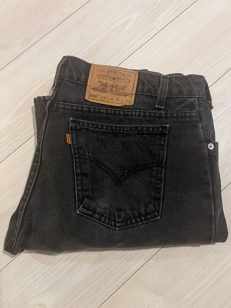 リーバイス550 後染めブラックUSA 製W36 L32相当 美品/90's/USA製/リーバイス550リラックスフィット/後染め黒/ブラック