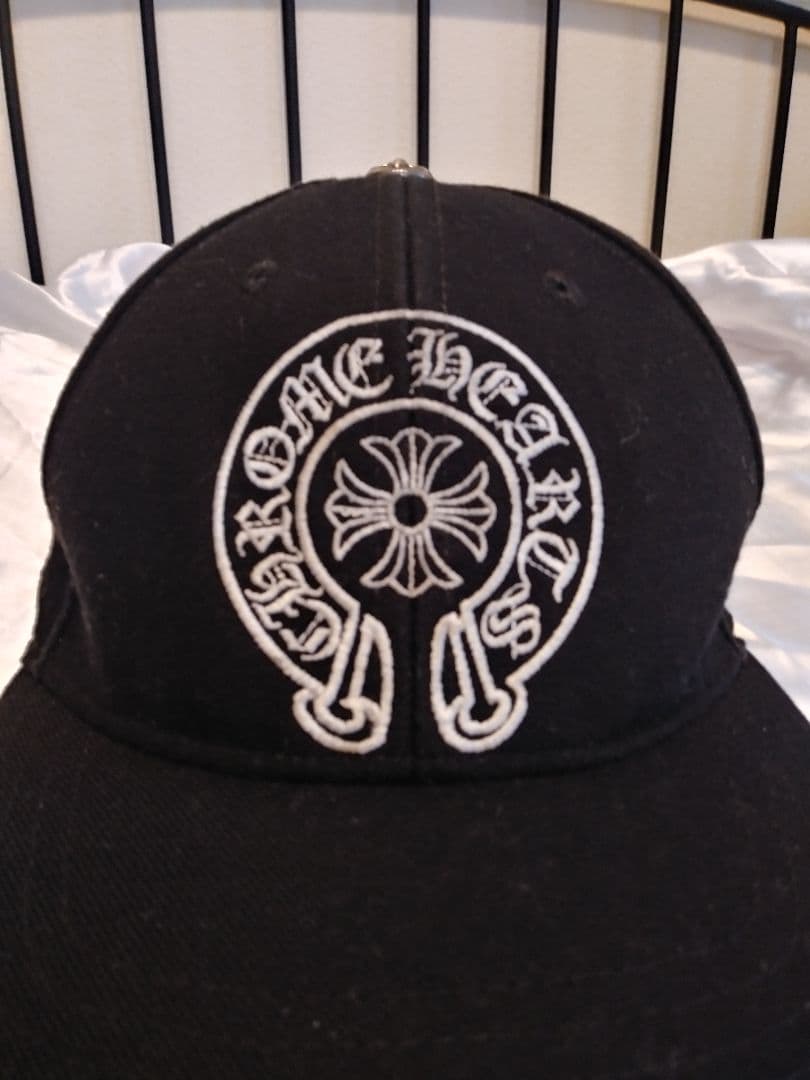 CHROME HEARTS 黒刺繍 ホースシューステッチデニムキャップ