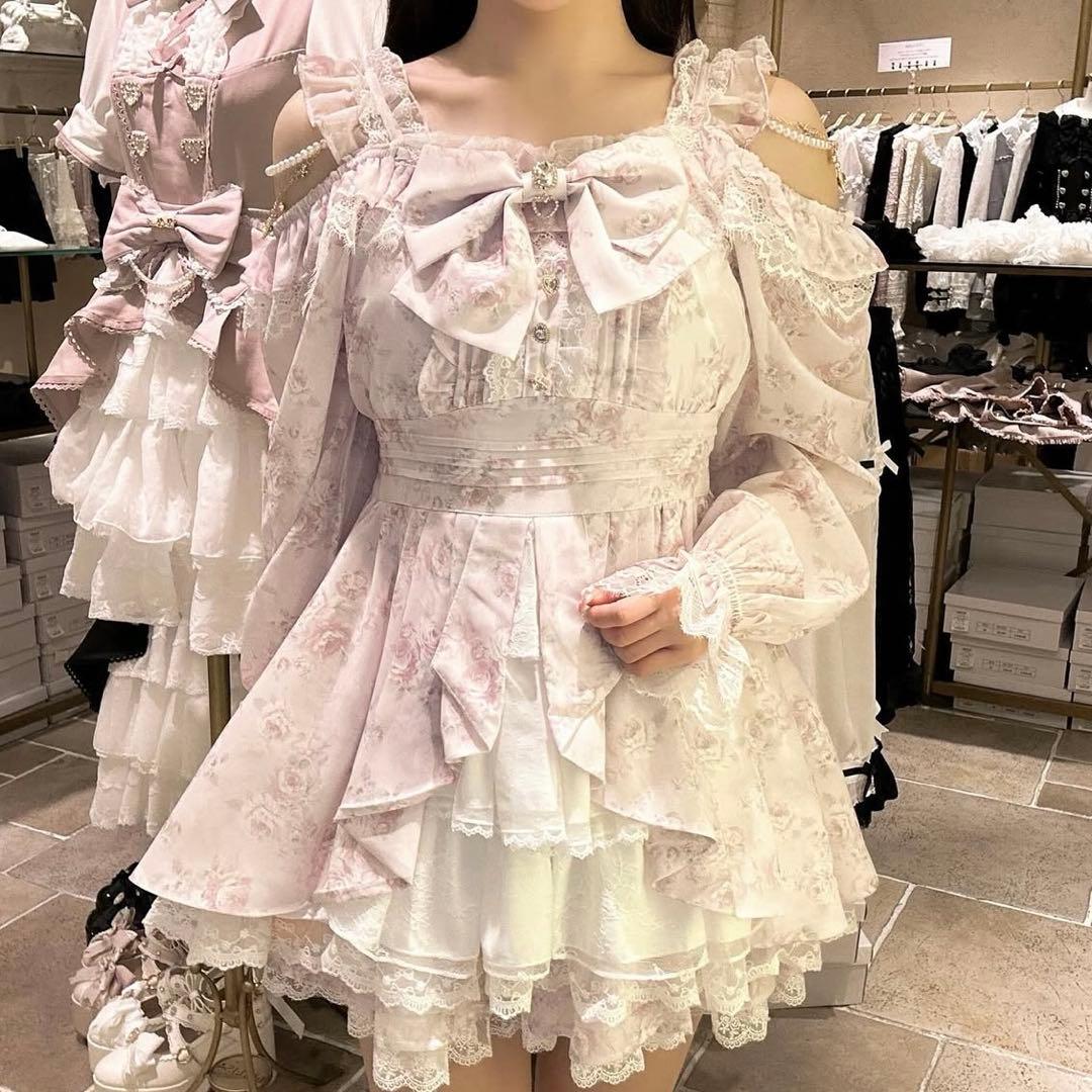 LIZLISA ローズリボンシフォンセットアップ ピンク - メルカリ