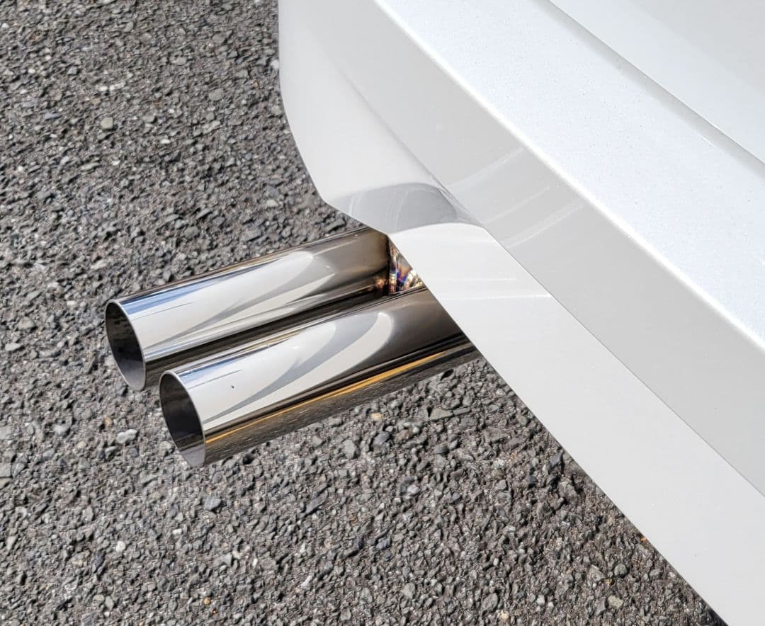 ハネ上げ45° オールステンレス デュアルマフラーカッター キャラバン　下向き用 ハネ上げ45°ステンレスデュアルマフラーカッター キャラバンNV350