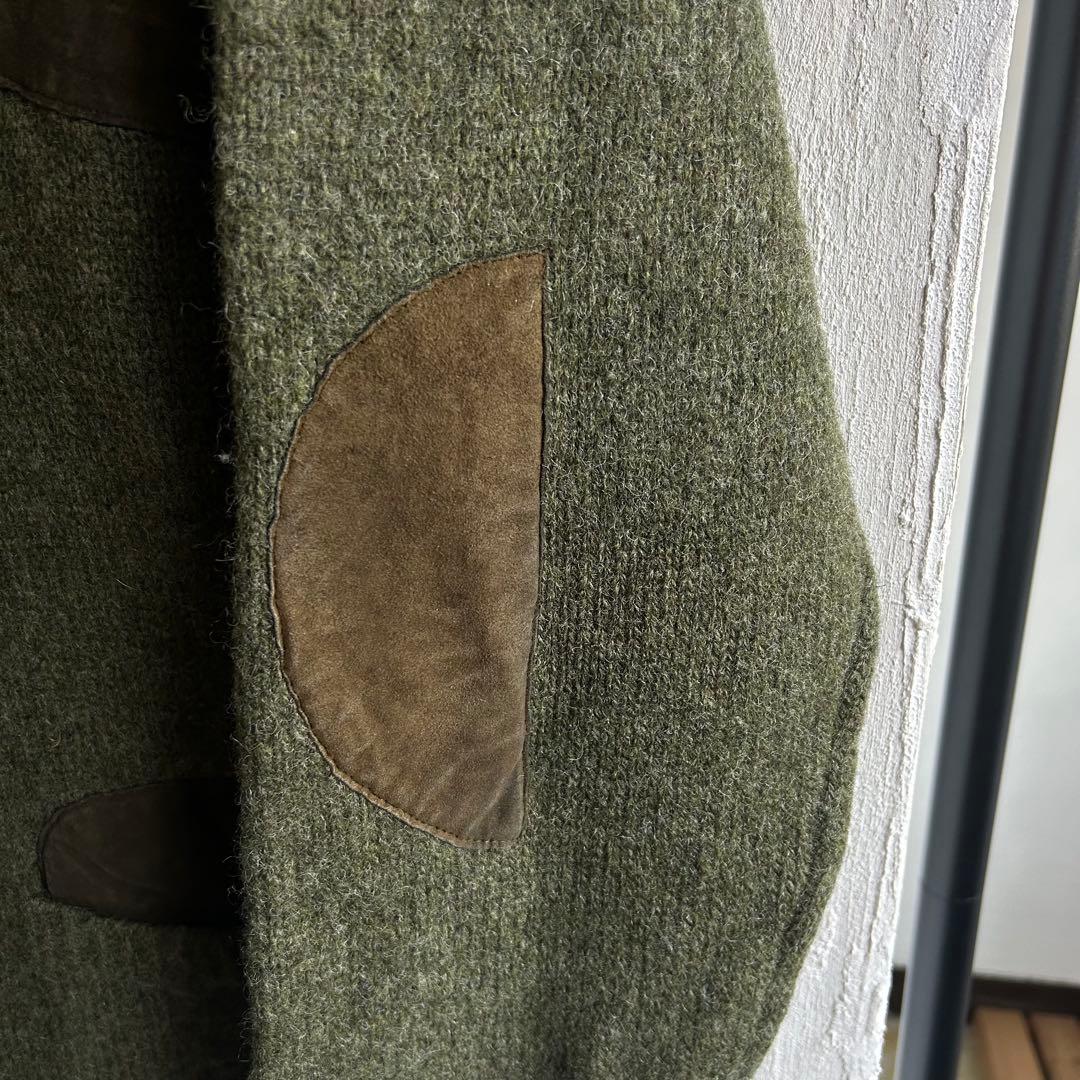 ドイツ製 ショルダーパッチ エルボーパッチ カーディガン オリーブ