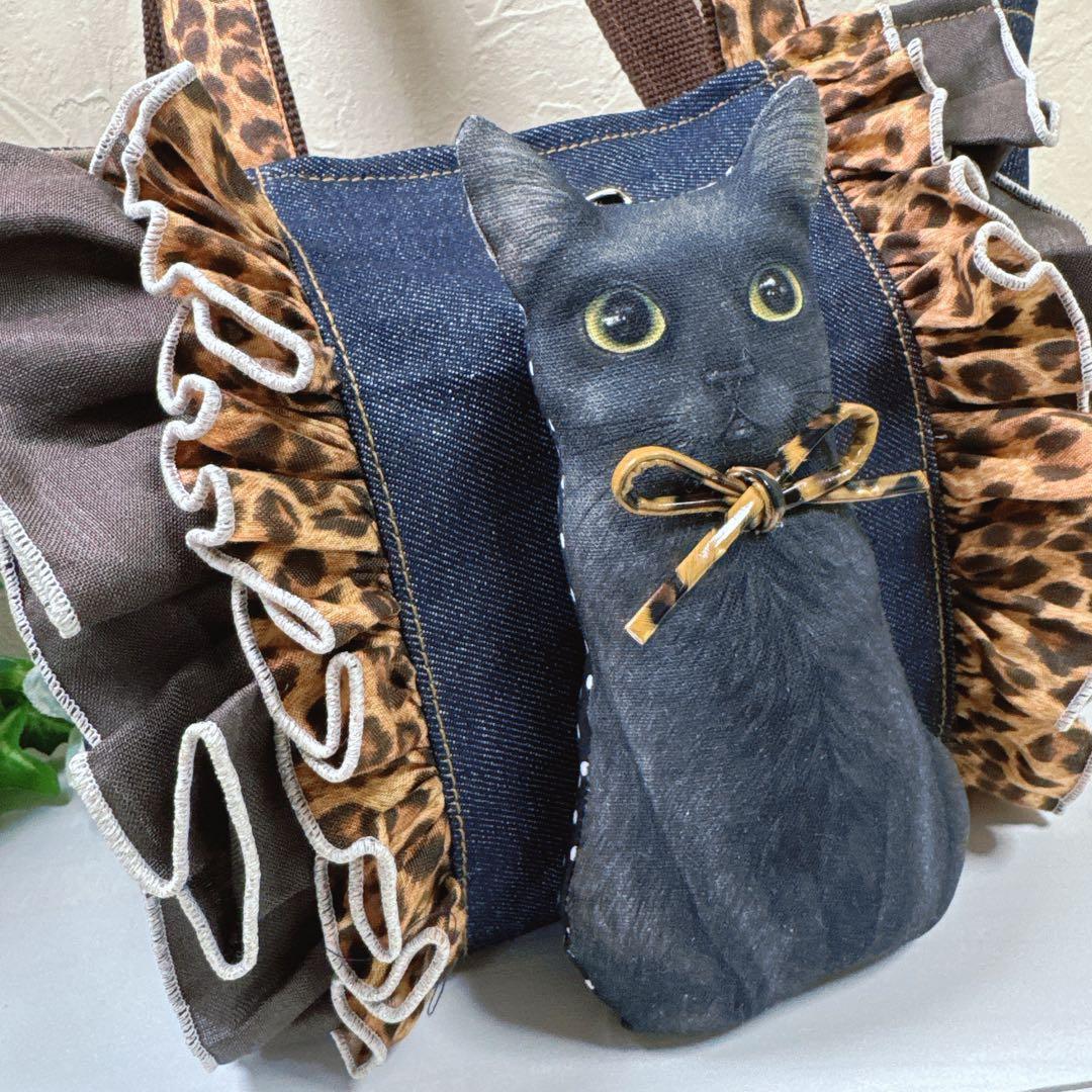 ゆ*ら様 コヤンイサムチョン♡ふっくら黒猫♡豹柄ダブルフリル