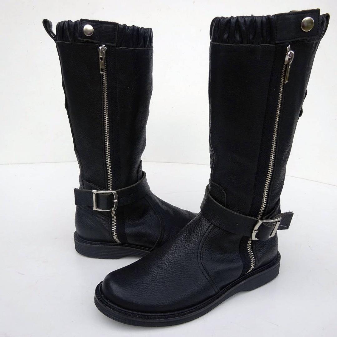 Y's ワイズ サイドジップバックル06-763-3-2 ロングブーツ レザM