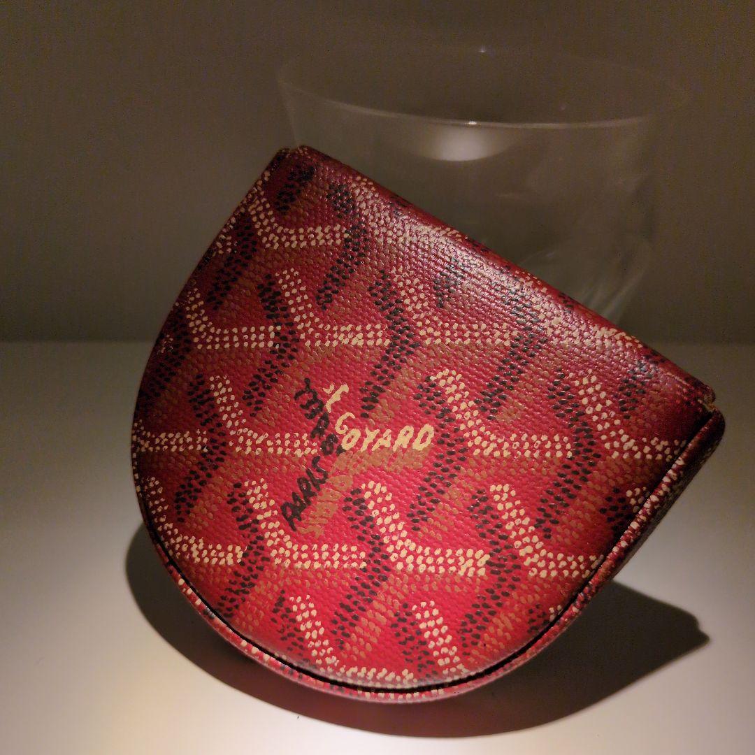 Goyard ケース レッド Goyard Red Goyardine Canvas Saint Sulpice Card Holder Wallet