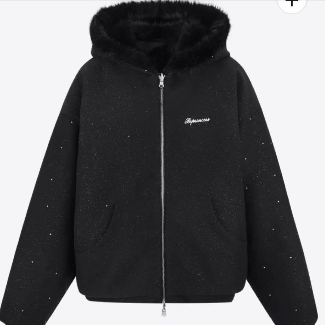 ANDWANG KIRAKIRA 2way fur zip up Black - メルカリ