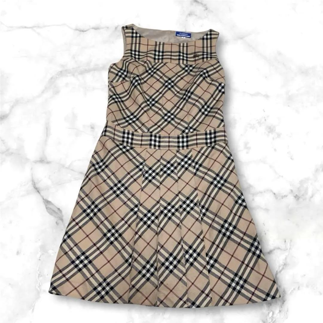 極美品 ノバチェック バーバリーブルーレーベル ワンピ38 - メルカリ