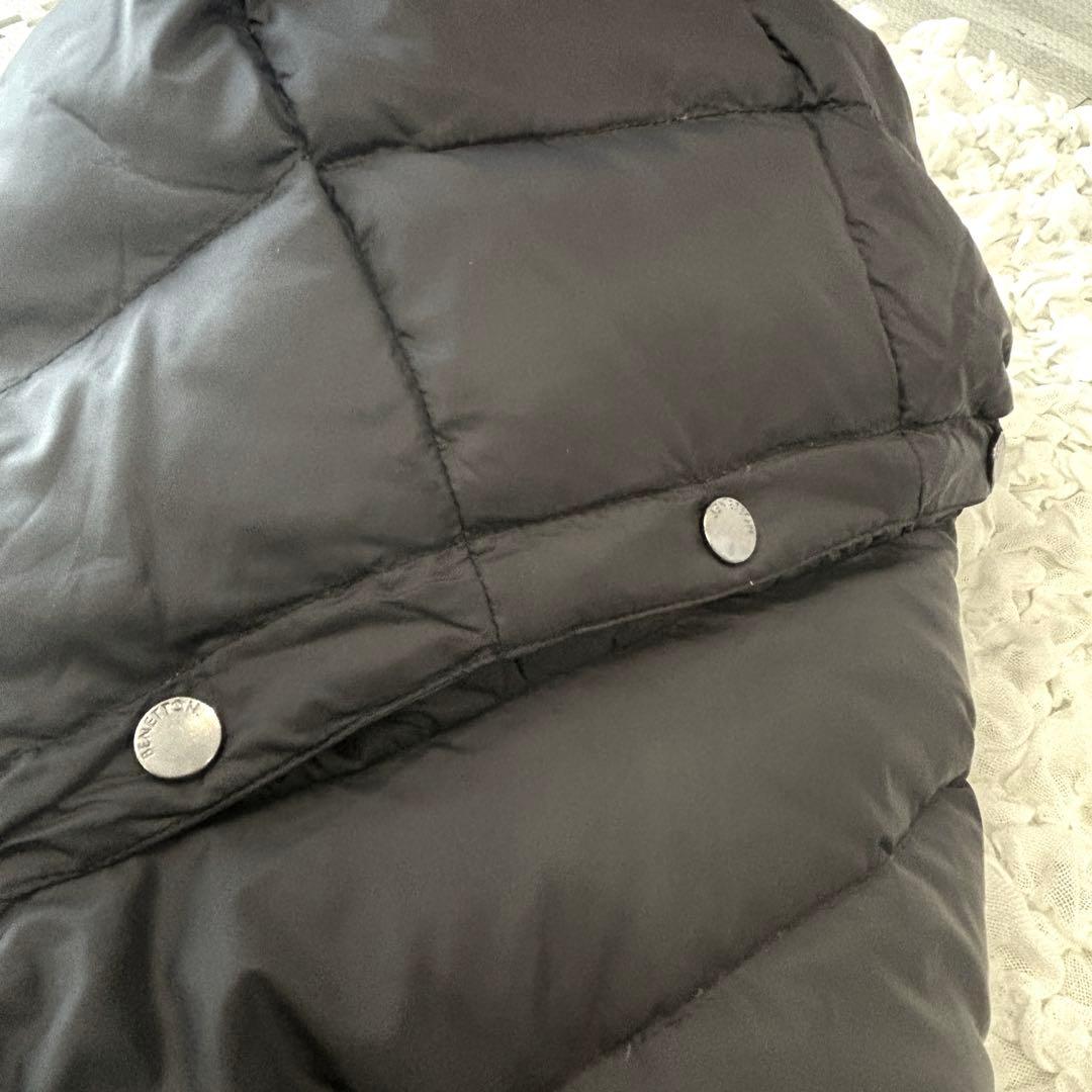 最 安値 価格ファッション - ベネトン ロングダウンコート ブラック 42