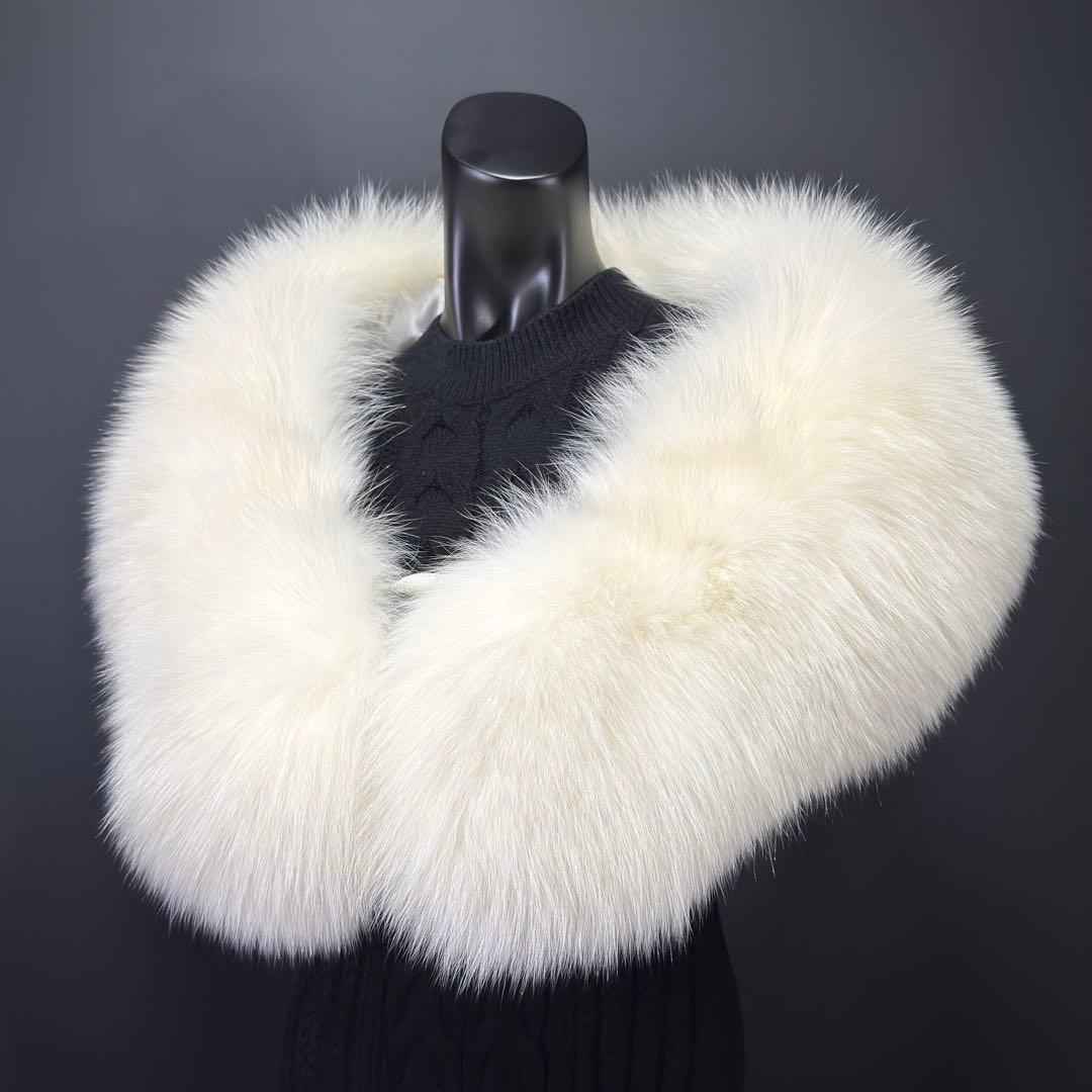 【白華】SAGA FURS サガファー ファーショール ホワイトフォックス 雪凛 白華】SAGA FURS サガファー ファーショール ホワイトフォックス 雪凛