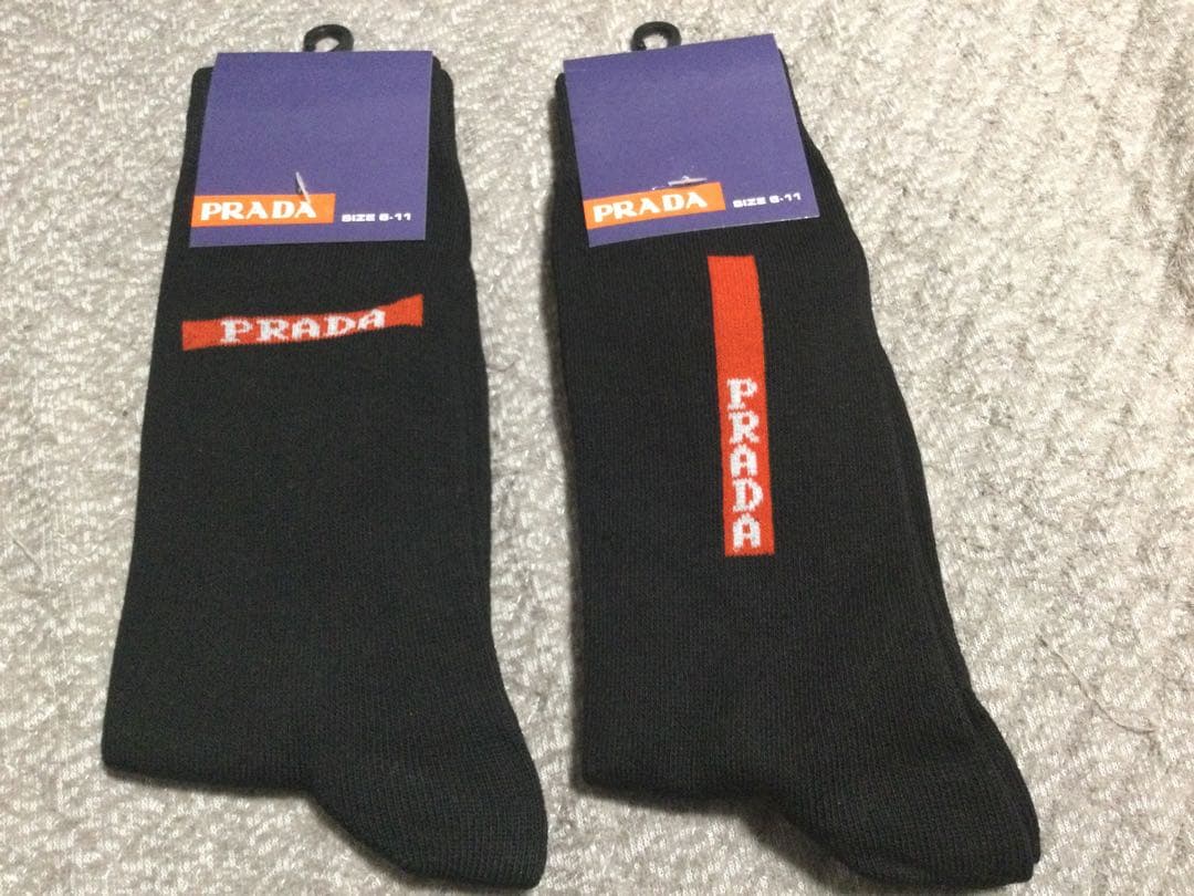 新品 PRADA ソックス　二足組 PRADA】芽郁さん着用 コットン ソックス (PRADA/タイツ・ソックス