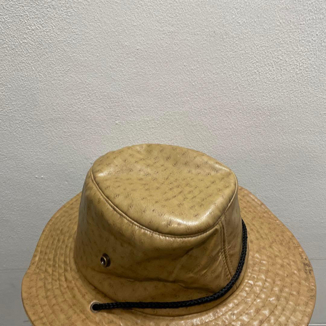 ヨーロッパ ヴィンテージ ハット キャップ 型押し フェイク