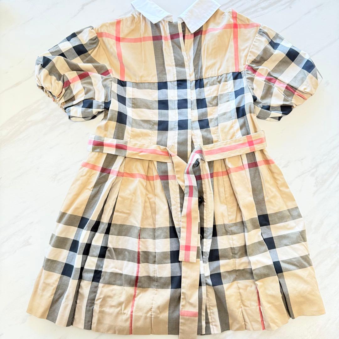 BURBERRY バーバリー 半袖 ワンピ 116cm チェック ベルト付き 爽やか夏にぴったり バーバリー スーパーコピー ワンピース チェック柄