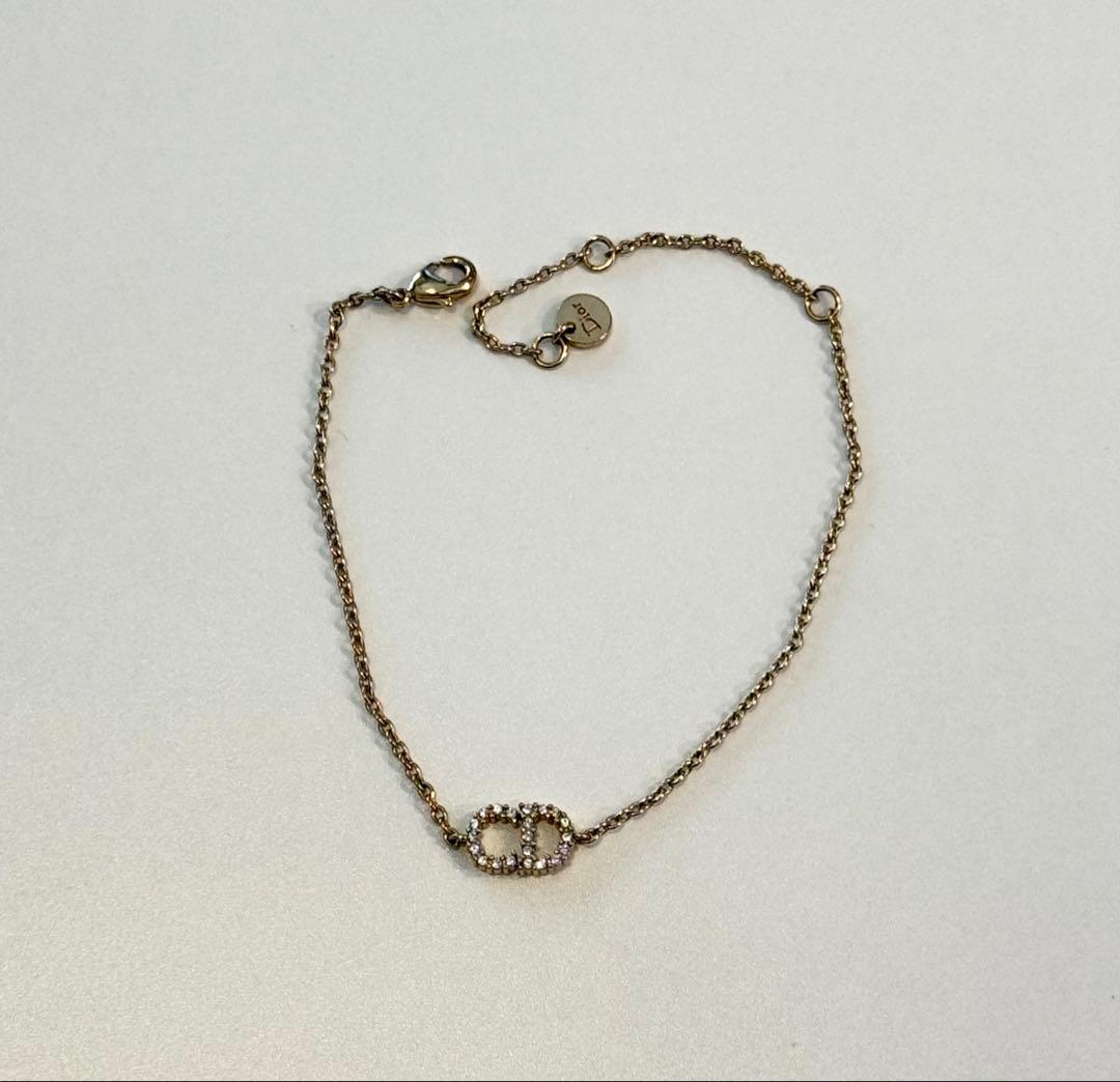 DIOR CD ラインストーン ブレスレット ゴールド ロゴ チェーン Christian Dior（クリスチャン・ディオール） CDロゴ チェーン