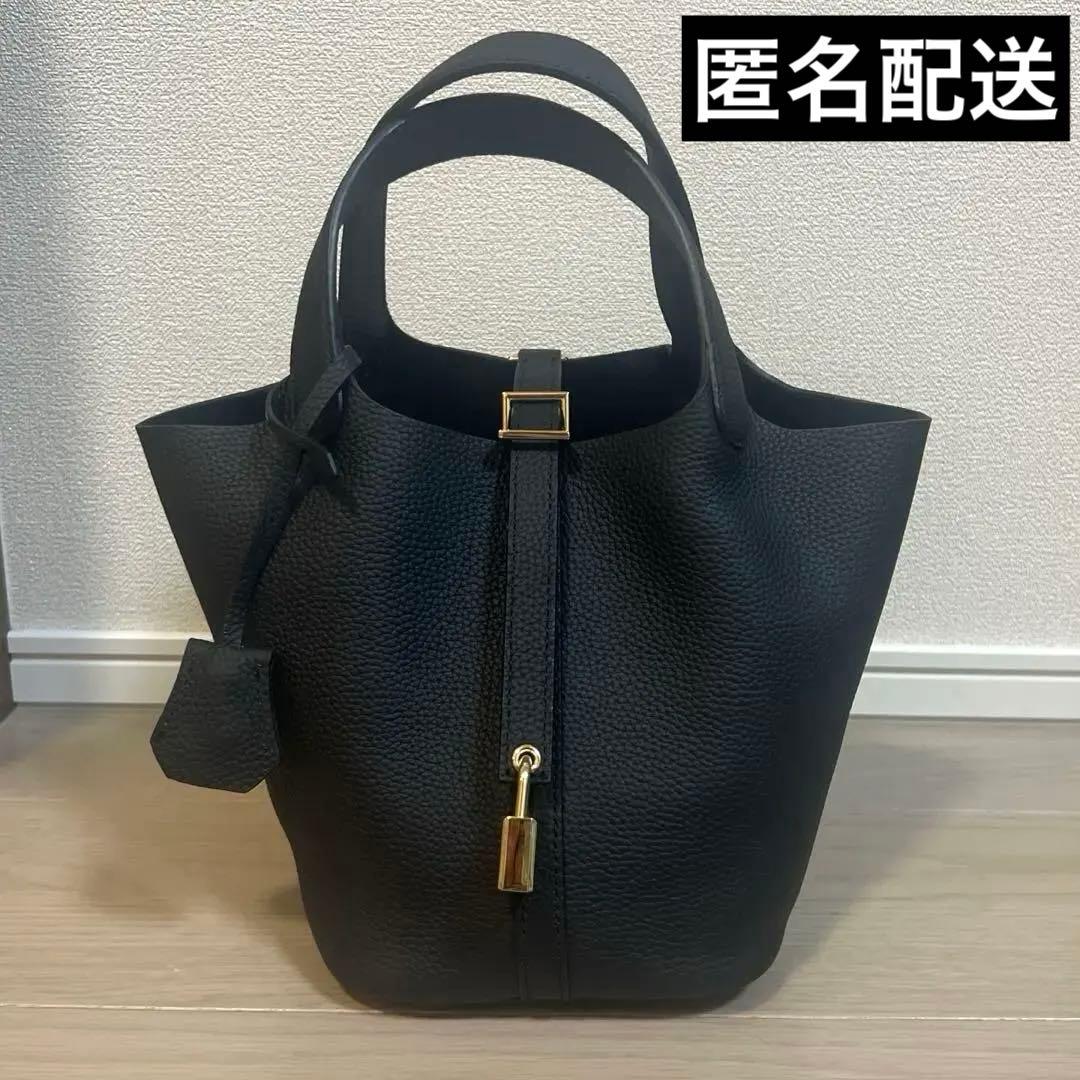 本革✨高級　キューブバッグ PM ハンドバッグ 黒　ブラック×ゴールド 楽天市場】キューブバッグ 本革 プレミアム本革 手縫い ハンドバッグ