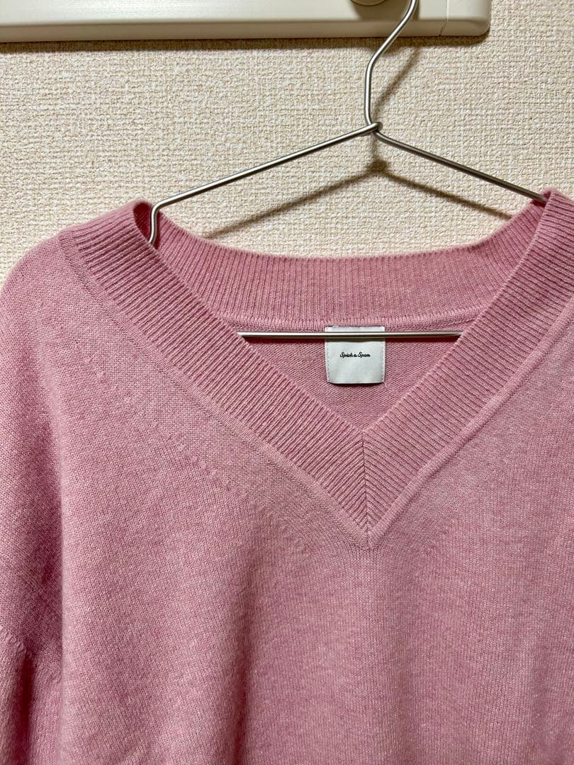 美品✨《Spick＆Span 》24AW カシミヤ混Vネックプルオーバー　ピンク
