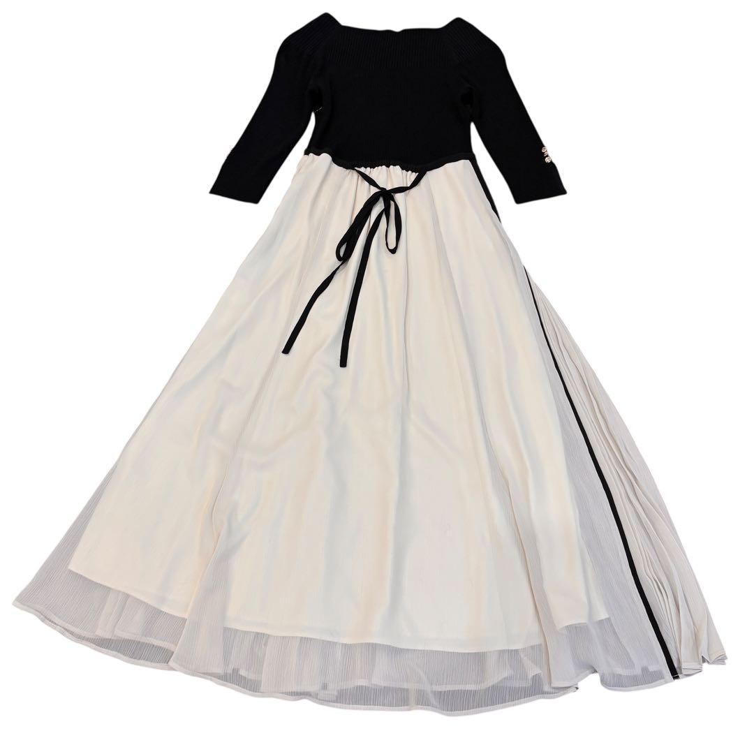 マイストラーダ ドッキングワンピース 36 リブニット プリーツ 金