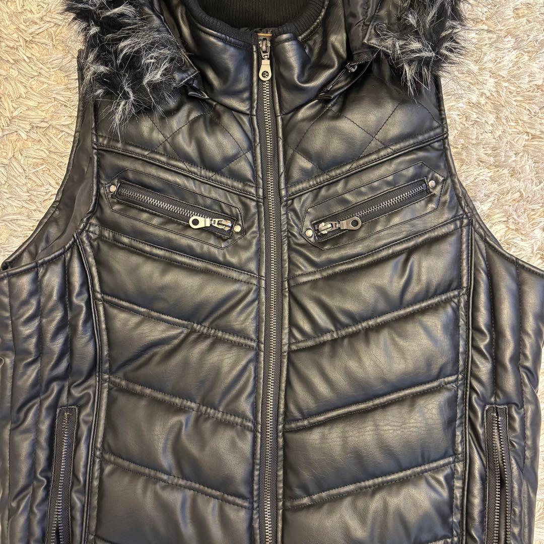 y2k 光沢お兄系 Archive ファーダウンベスト平成 ギャル男 2way - メルカリ