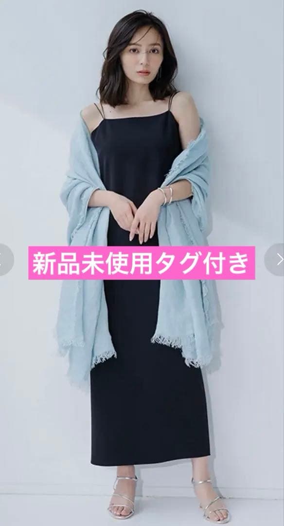 新品未使用　anuans ダブルストラップナローキャミワンピース　ネイビー　М アニュアンス anuans ダブルストラップナローキャミワンピース （BLACK