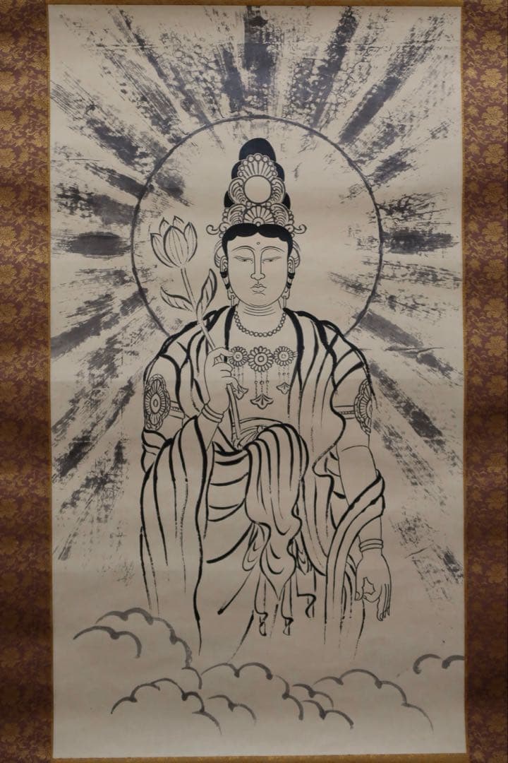 岡田茂吉師 日之出観音(縮小版) 掛軸 明主様 世界救世教 東方之光